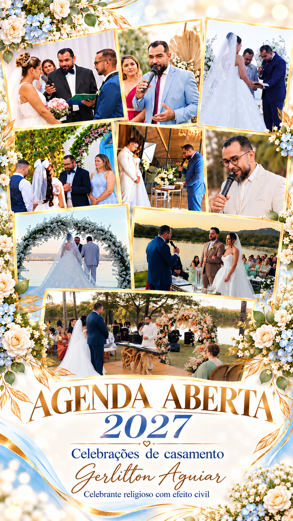 Gerlilton Aguiar celebrando cerimônias de casamento